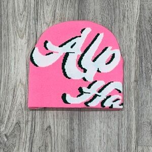 Pink graphic Beanie